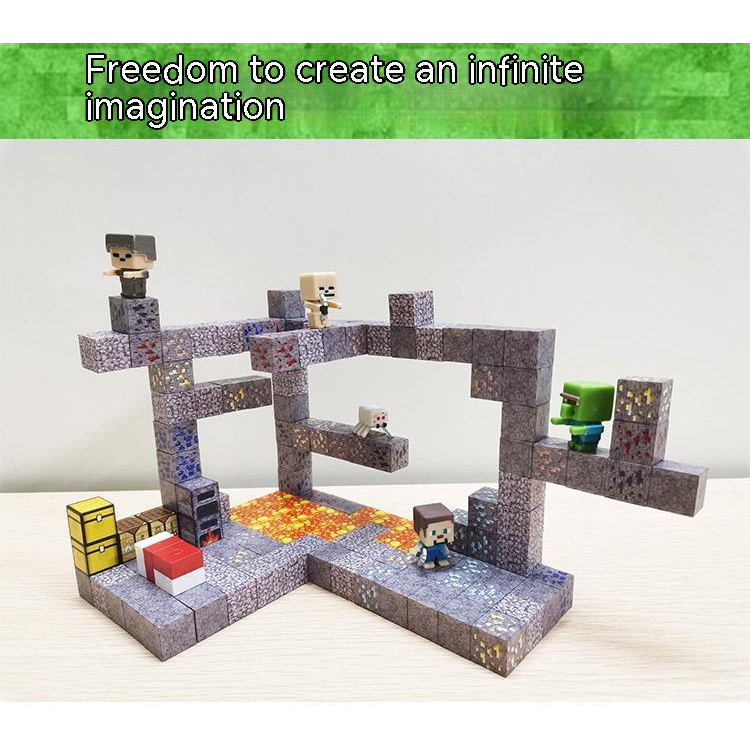 Minecraft Magnetic Cube Building Blocks-2 ซม.แม่เหล็กหกด้าน DIY ประกอบ ...