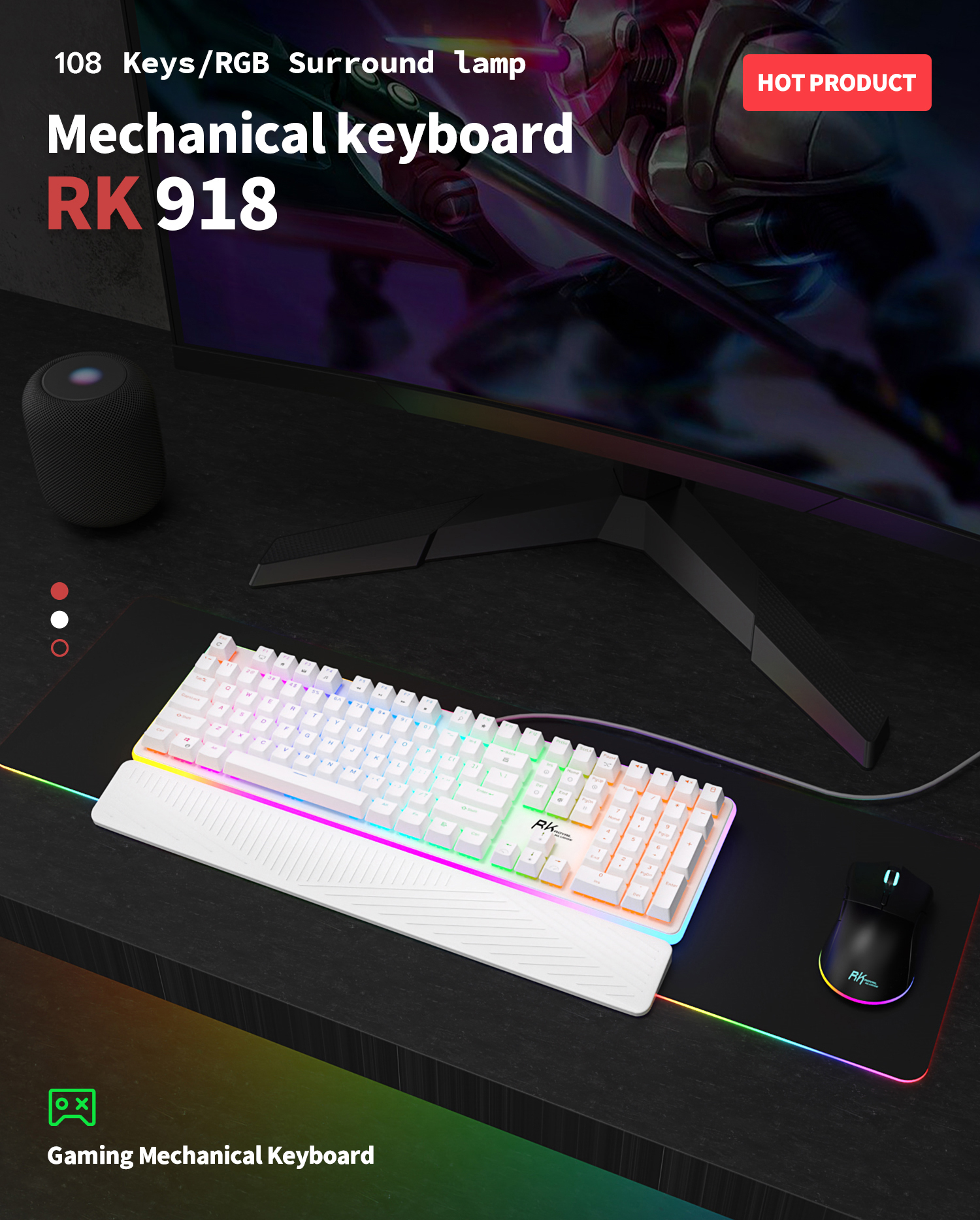 Royal Kludge Rk918 คีย์บอร์ดเมคคานิคอล แบบมีสาย Rgb | Shopee Thailand