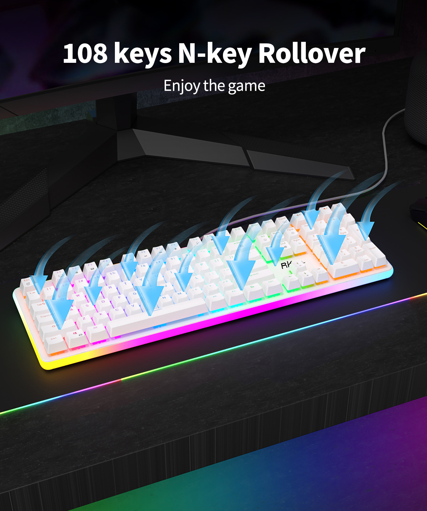Royal Kludge Rk918 คีย์บอร์ดเมคคานิคอล แบบมีสาย Rgb | Shopee Thailand