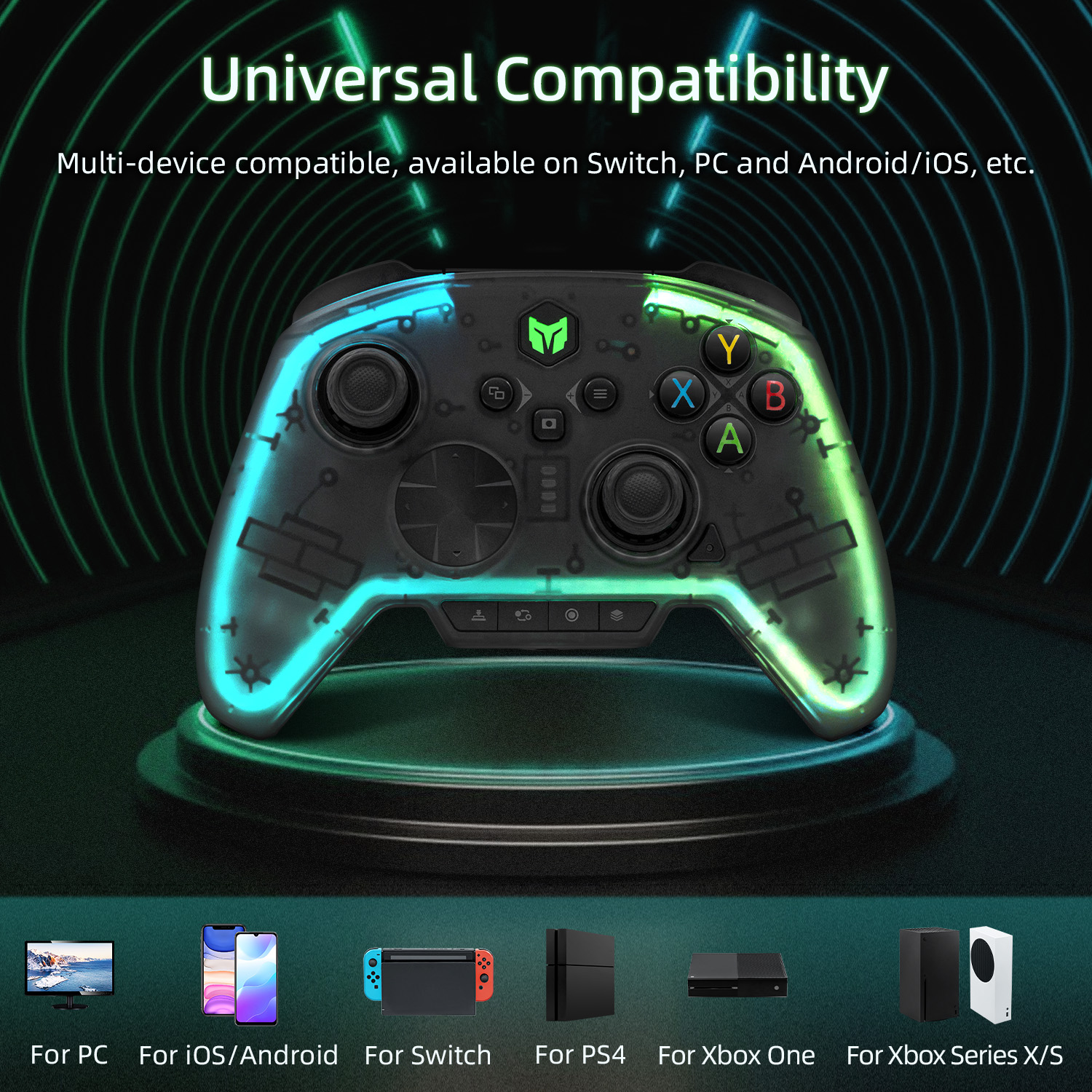 RAINBOW 2 Pro Wireless Game Controller for Nintendo Switch/PS4/Xbox ...