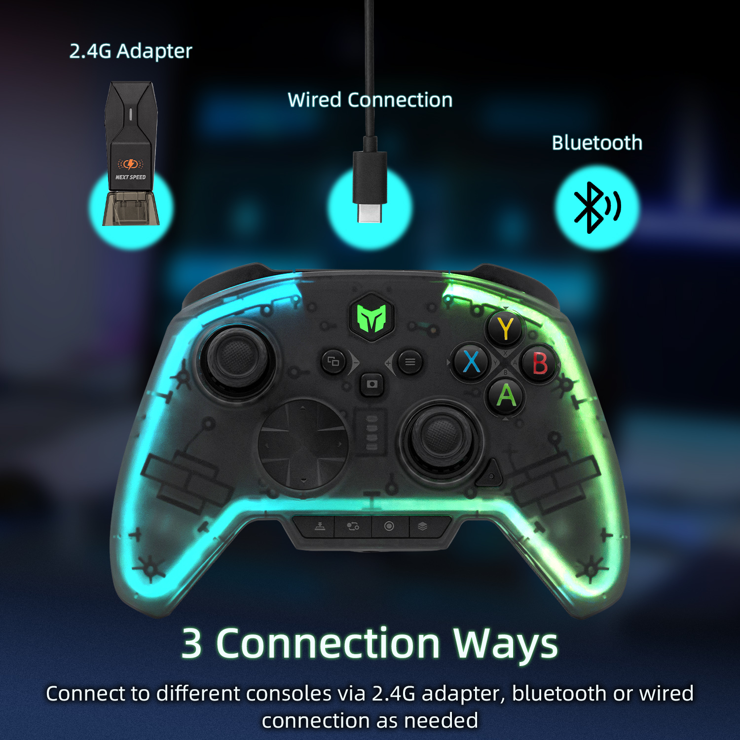 RAINBOW 2 Pro Wireless Game Controller for Nintendo Switch/PS4/Xbox ...