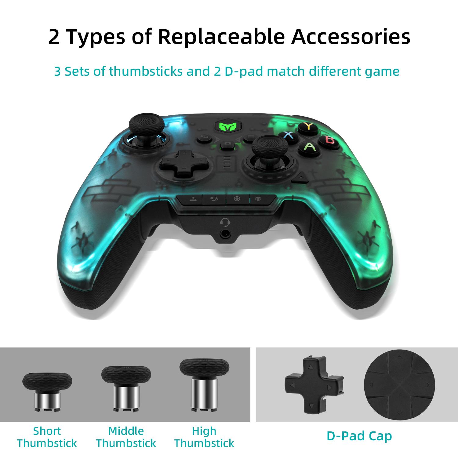 RAINBOW 2 Pro Wireless Game Controller for Nintendo Switch/PS4/Xbox ...