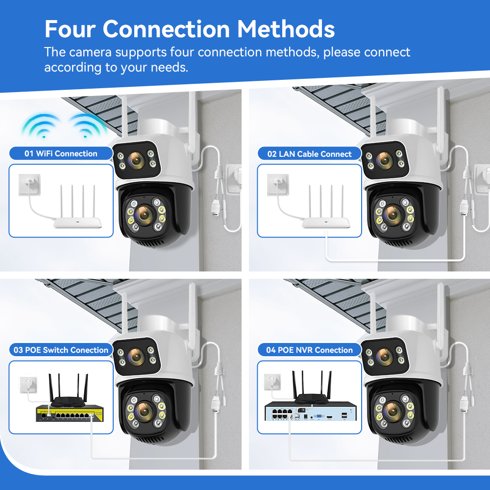 Hamrol 4K 8MP POE PTZ Camera Auto Tracking Waterproof Color Night ...