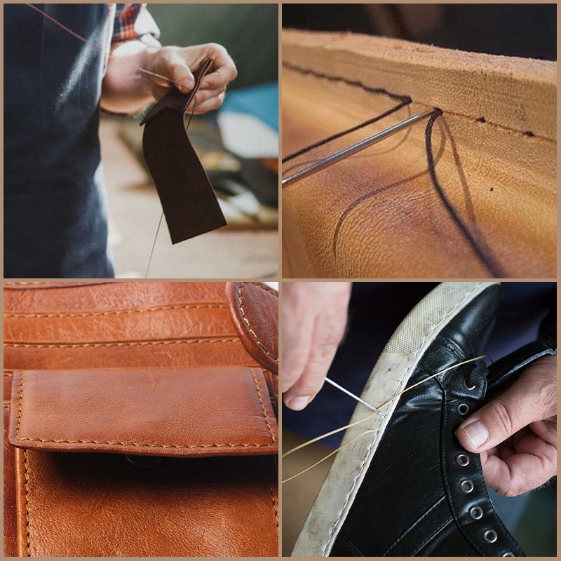 ยี่ห้อใหม่หนังชุดเย็บผ้า DIY หนังเย็บ Awl Sharp เข็มไม้ชุดรองเท้าหนัง ...