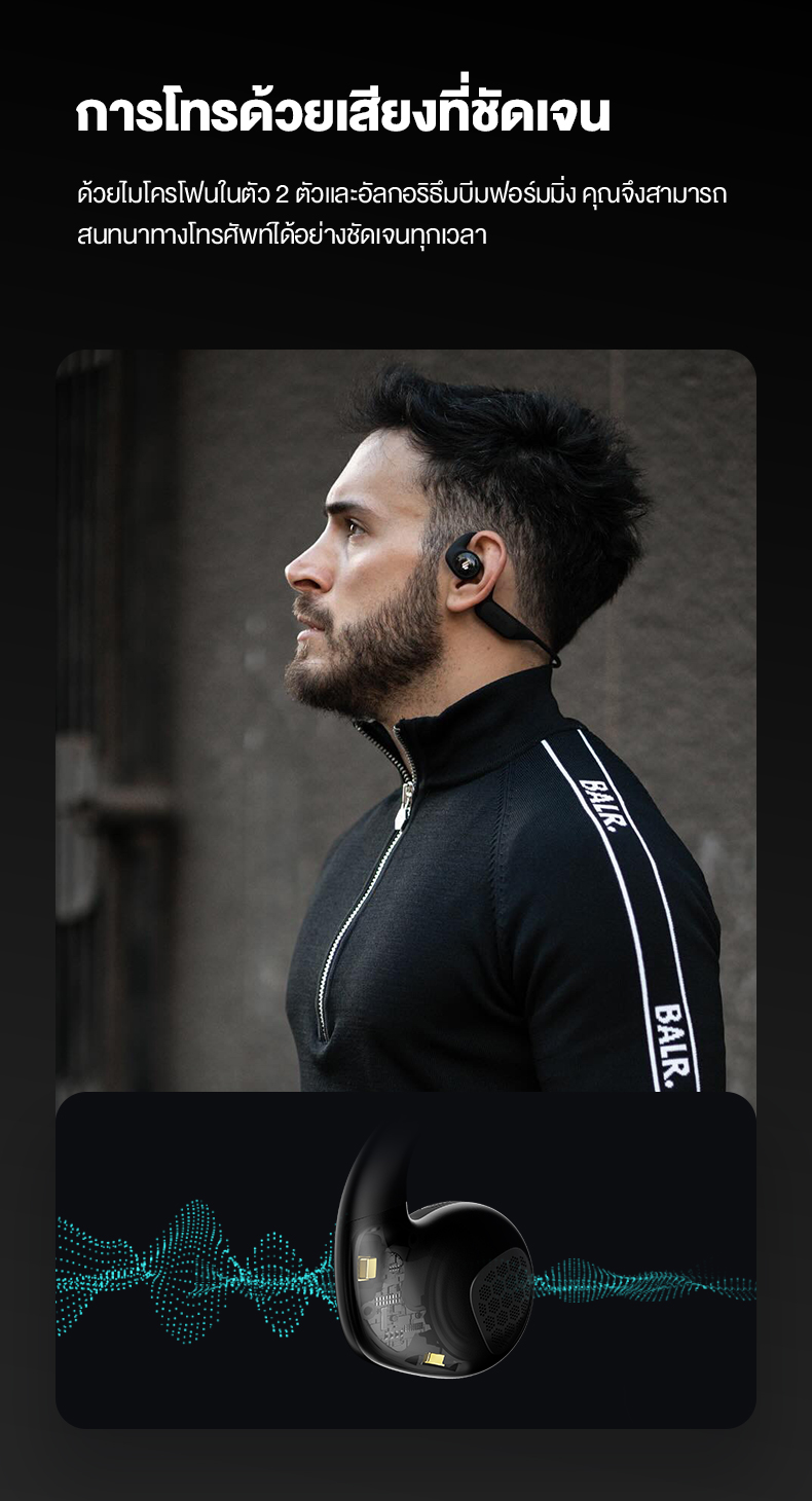 Edifier Comfo Run หูฟังไร้สายแบบสปอร์ตแบบเปิดหู Bluetooth 5.3 ไดรเวอร์ไดนามิก 16.2 มม. ระบบเสียงเบสแบบ Dual-Mic เวลาเล่นนาน 17 ชั่วโมง