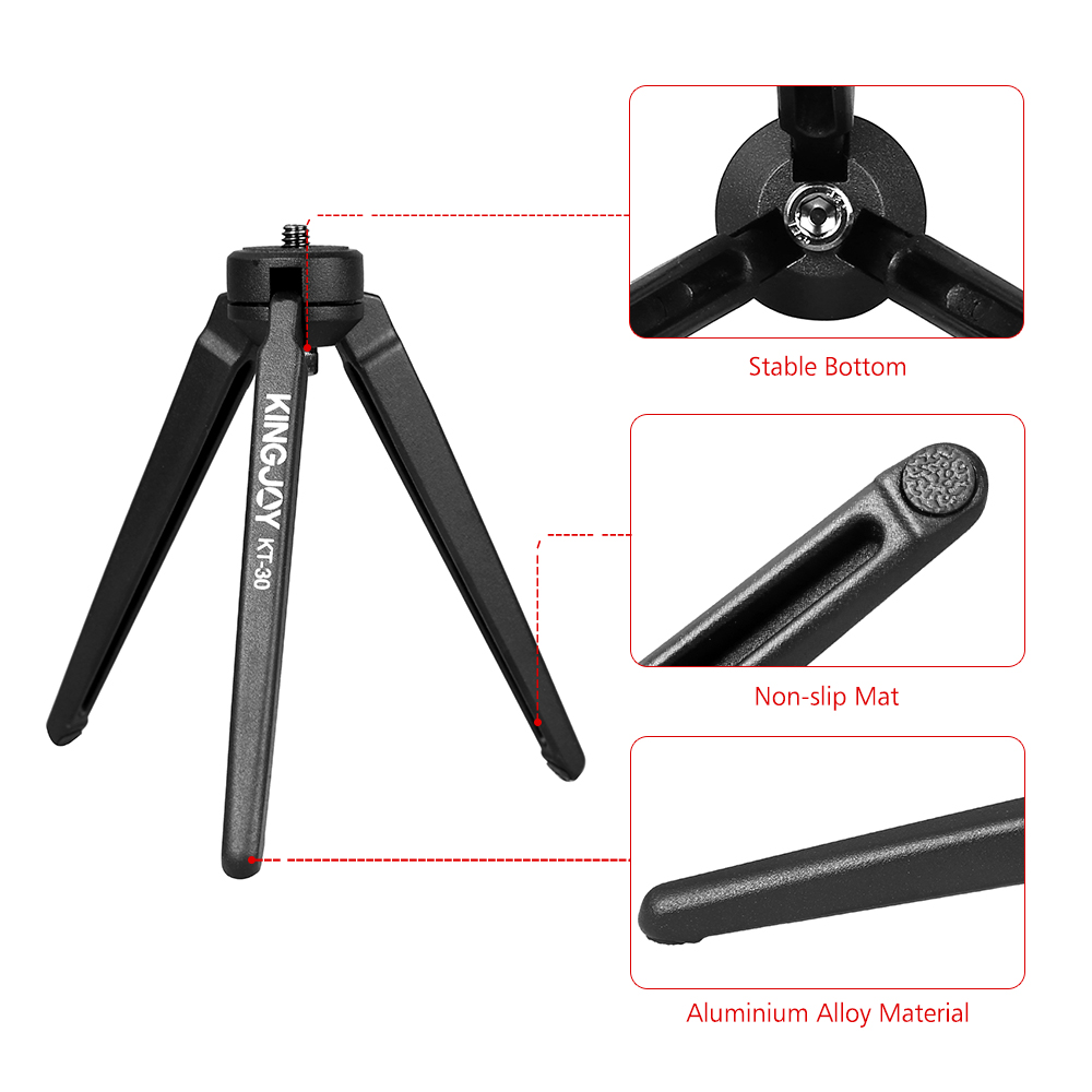 KINGJOY Portable Mini Tripod Stabilizer Stable Aluminium Alloy Desktop ...