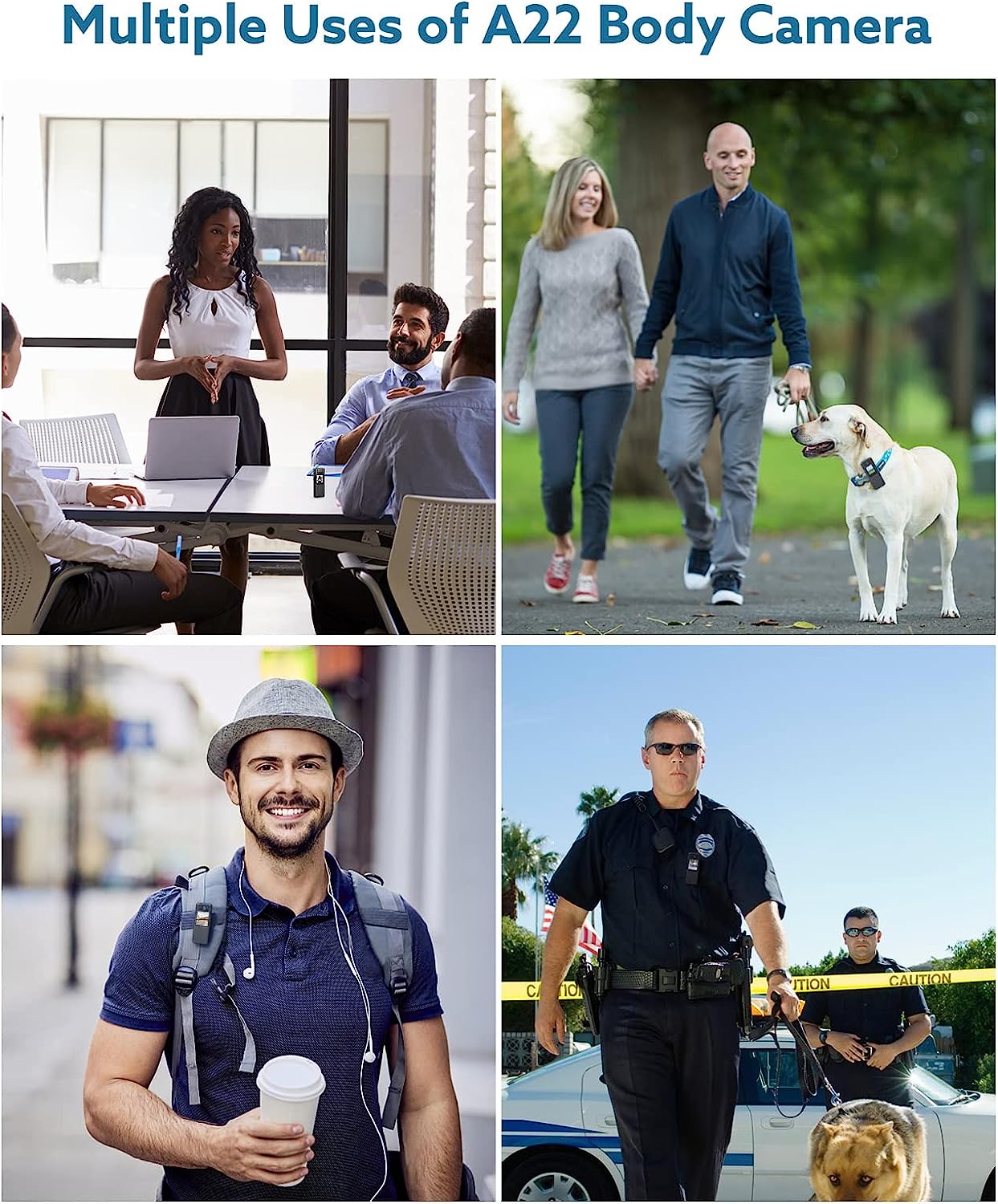 BOBLOV A22 กล้องจิ๋วติดตัว Body Camera กล้องติดตัว แบตเตอรี่ 2200mAh บันทึกต่อเนื่อง 10 ชั่วโมง เลนส์หมุนได้ 180 องศา 1080P / 30FPS