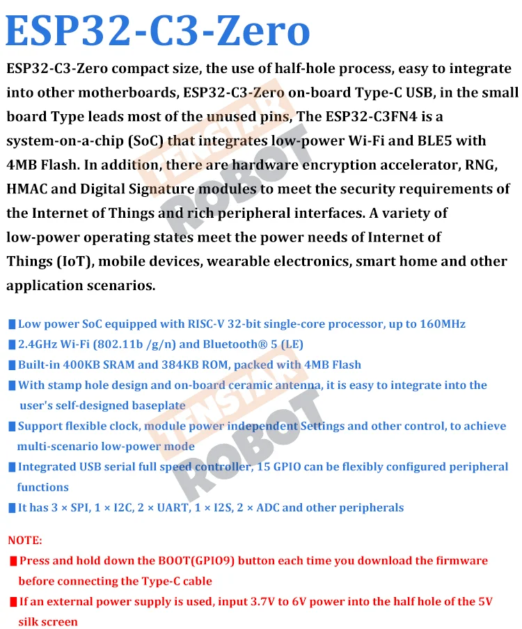 Esp32-c3-zero ESP32-S3-Zero Mini Development Board WiFi Bluetooth Ultra ...