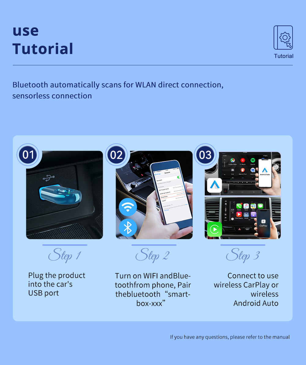 Xda แบบมีสายกับไร้สาย Mini 2 in 1 AI Box Carplay 5G Wif & Bluetooth 5.0 ...