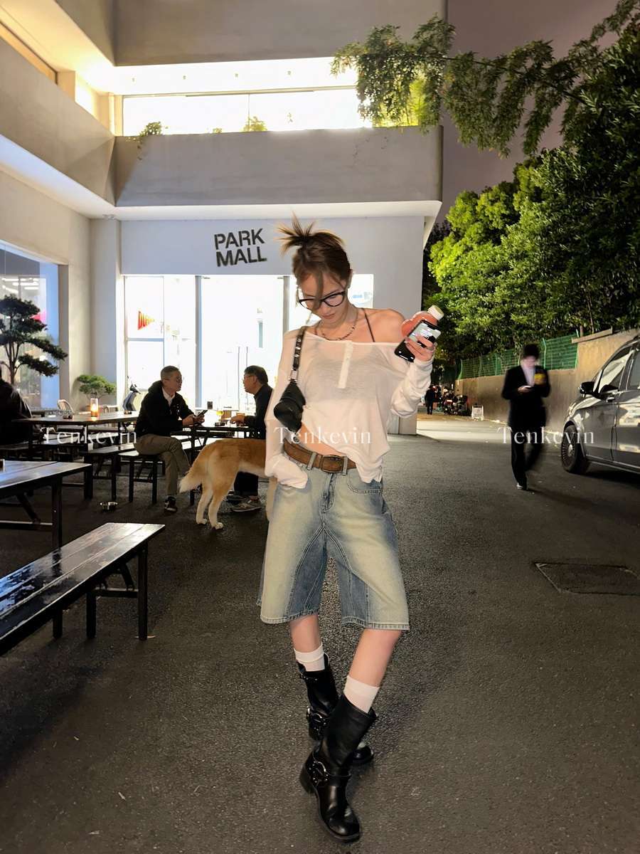 Shanmieleng High Street Ruffian Cool Profile Retro ตรงกางเกงยีนส ์ ...