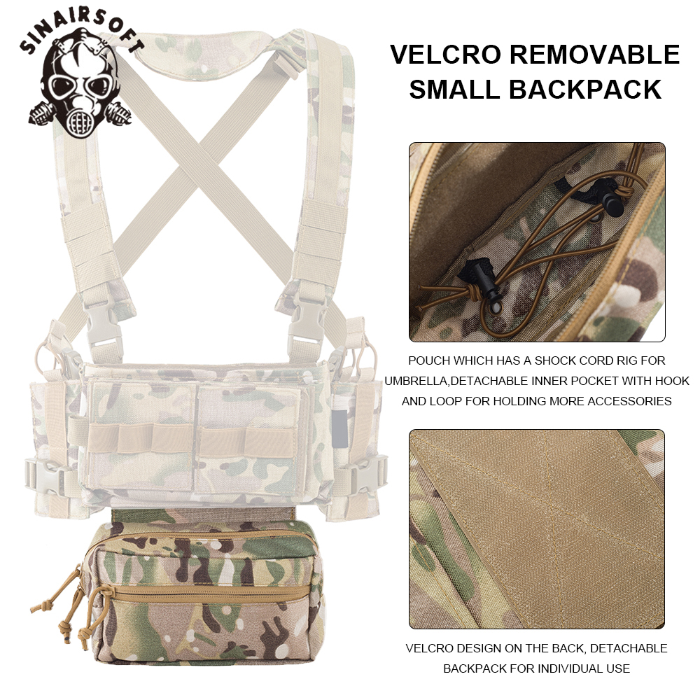 Sinairsoft ยุทธวิธีกลางแจ้ง MK3 เสื้อกั๊ก RIG Mini Combat Chassis SACK ...