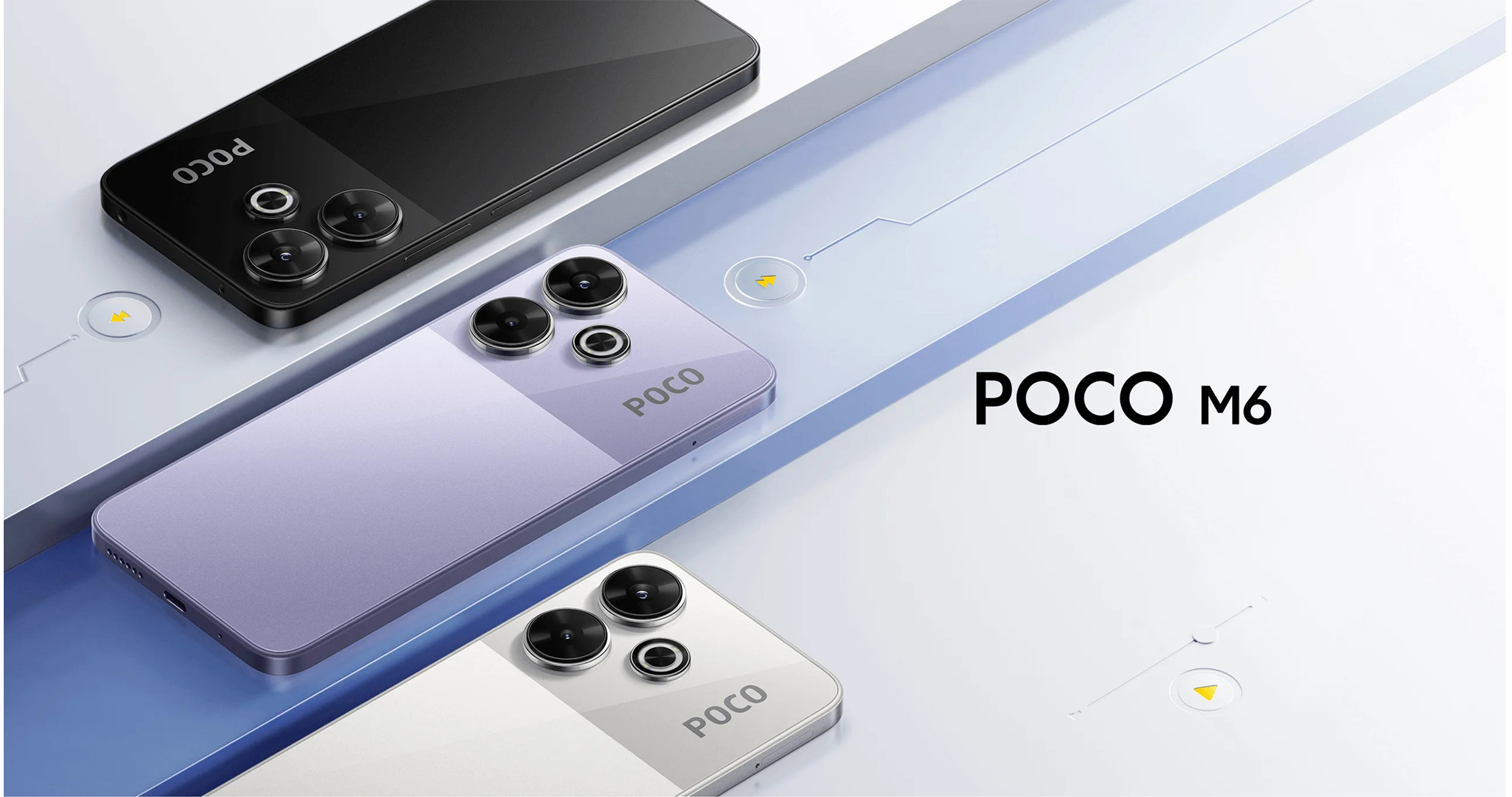 POCO M6 6GB+128GB/8GB+256GB 6.79" 90Hz FHD+ display, กล้องหลักระดับโปรความละเอียด 108MP, รองรับชาร์จเร็ว 33W