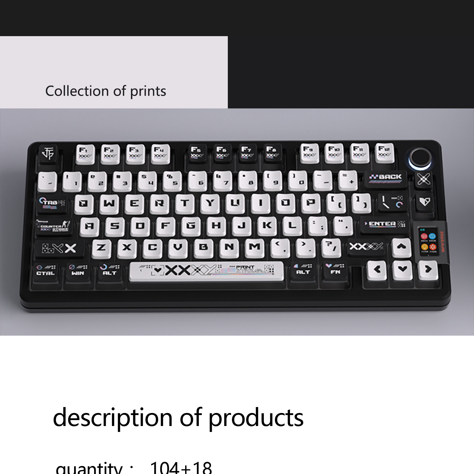 Print Stream Keycap OEM Profile สูง 122 Keys คีย์ PBT ห้าด้านความร้อน ...