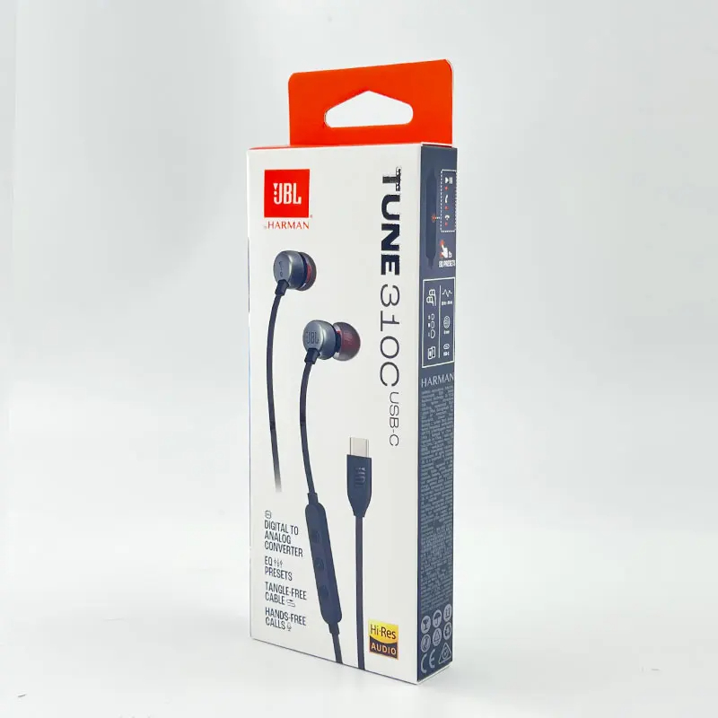 Jbl TUNE 310c T310C USB-C หูฟังอินเอียร์ความละเอียดสูงแบบมีสาย Type-C ...