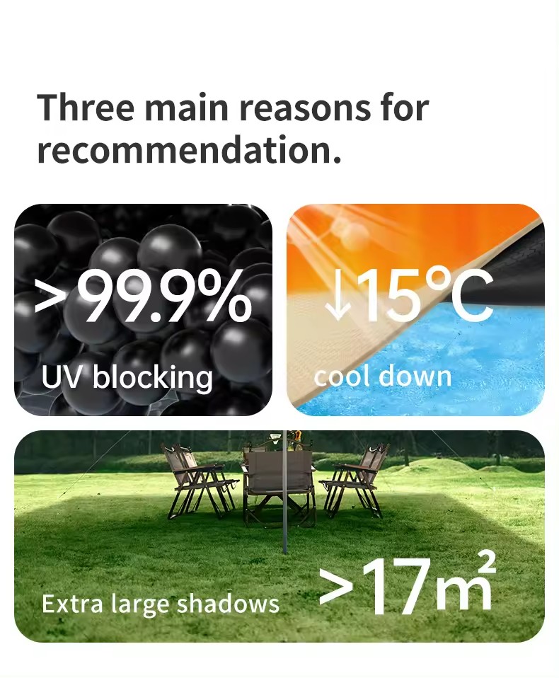 Naturehike อัลตราไวโอเลต Rain-proof สําหรับเต็นท์ชายหาดกลางแจ้งสําหรับ Camping Canopy Sun Shade Camping Canopy