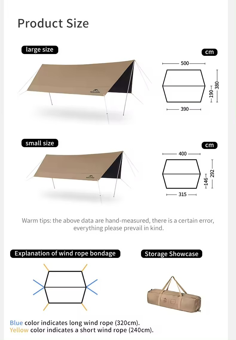 Naturehike อัลตราไวโอเลต Rain-proof สําหรับเต็นท์ชายหาดกลางแจ้งสําหรับ Camping Canopy Sun Shade Camping Canopy