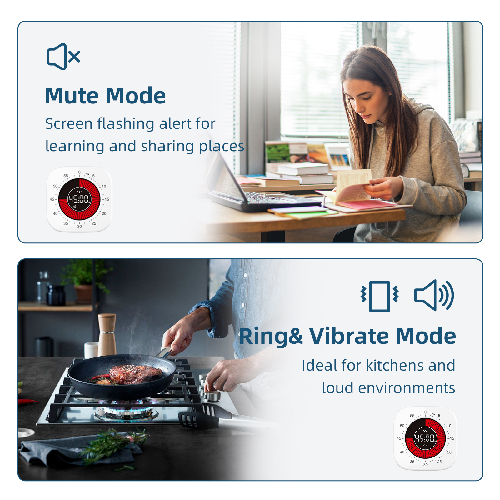 Visual Timer Magnetic Standing Digital Timers for Study Kitchen สอน ...