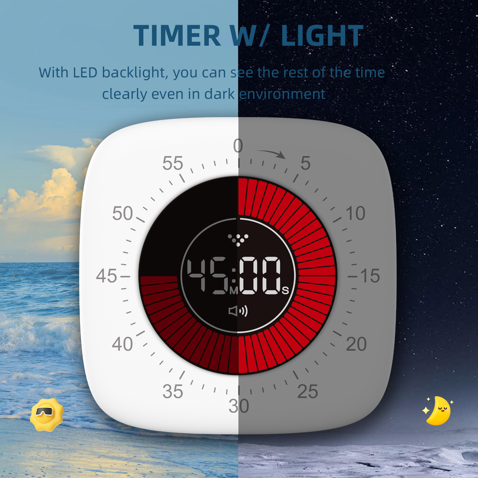 Visual Timer Magnetic Standing Digital Timers for Study Kitchen สอน ...