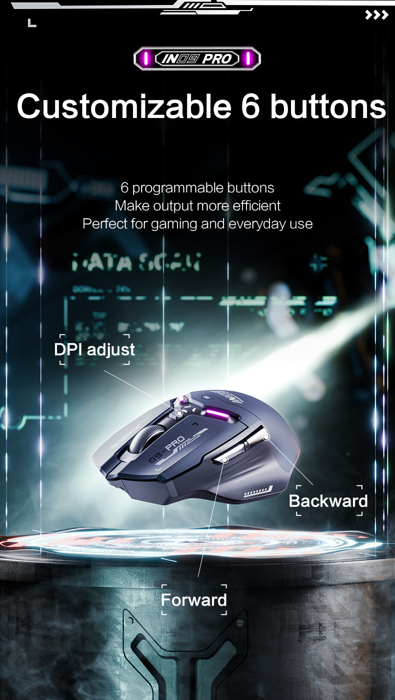 Inphic IN9 pro เมาส์สําหรับเล่นเกมไร้สาย/แบบมีสาย/Bluetooth5.0 Tri-mode ...