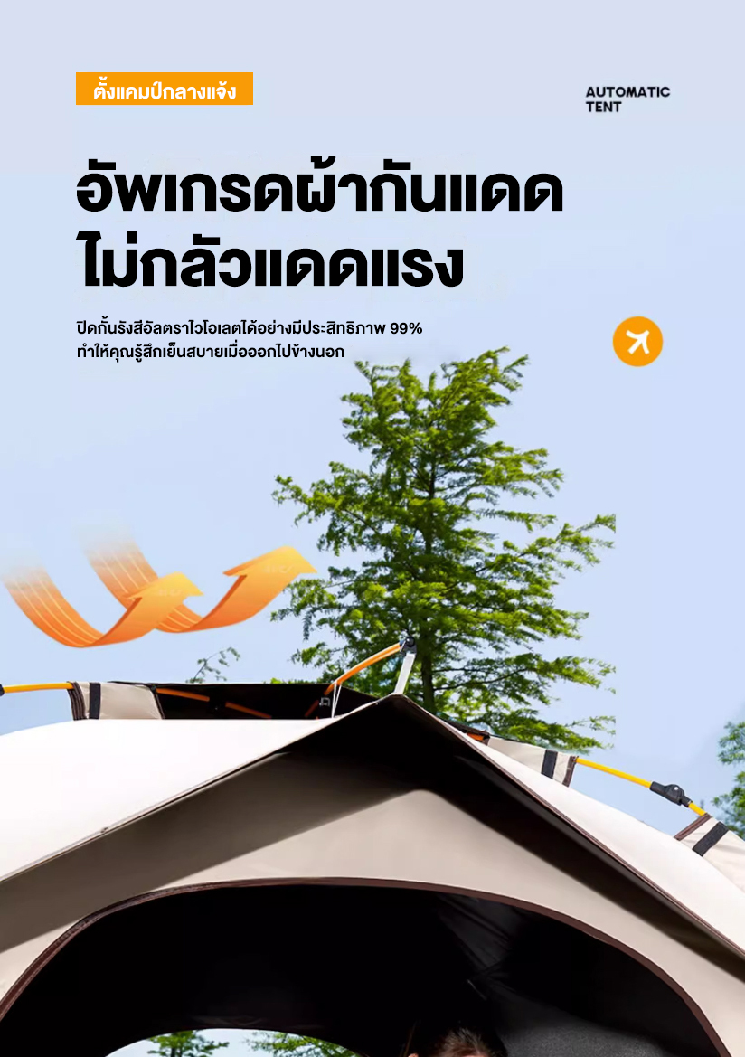 AOQU เต้นท์แคมป์ปิ้ง 1-2คน เต้นท์แคมปิ้ง เต็นท์ เต็นท์กางอัตโนมัติ เต็นท์นอน【นอน 3-4 คน】ใช้สำหรับเดินป่าหรือสนาม