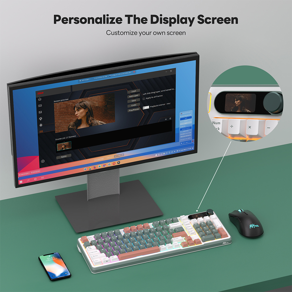 Rk Royal Kludge RK S98 ไฟเมฆ 98 คีย์ โหมด RGB มีสาย บลูทูธ 2.4G ไร้สาย ...