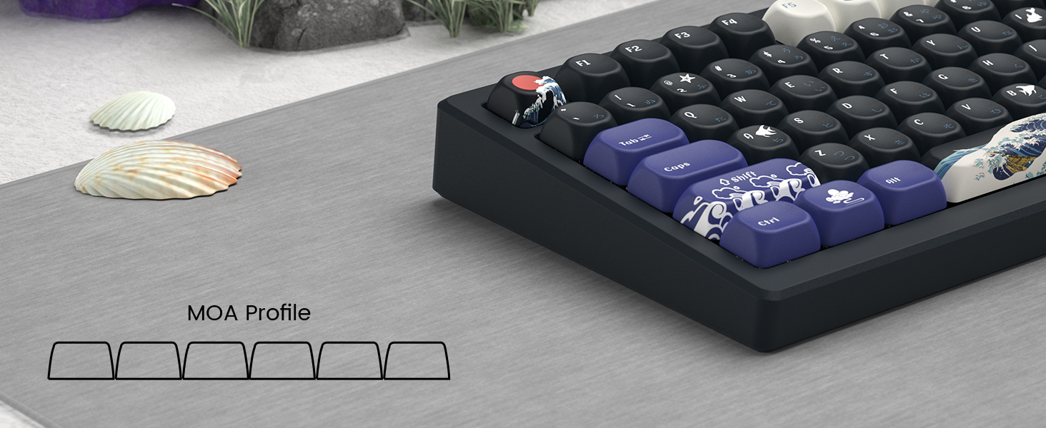 Voier Black Coral Sea Keycaps, 130 + คีย์ MOA Custom Key Caps สําหรับ ...