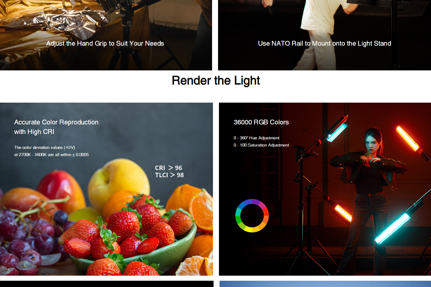 Smallrig RT25 Tube Light,First-Generation RGBWW Handheld Tube Light แบบ ...