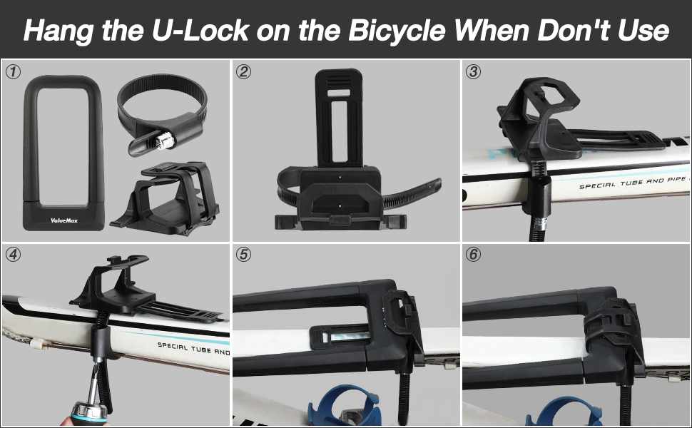 Valuemax Bike U Lock สีดํา/ส้ม กันขโมย Secure MTB Road Bike ล็อคล้อรถ ...