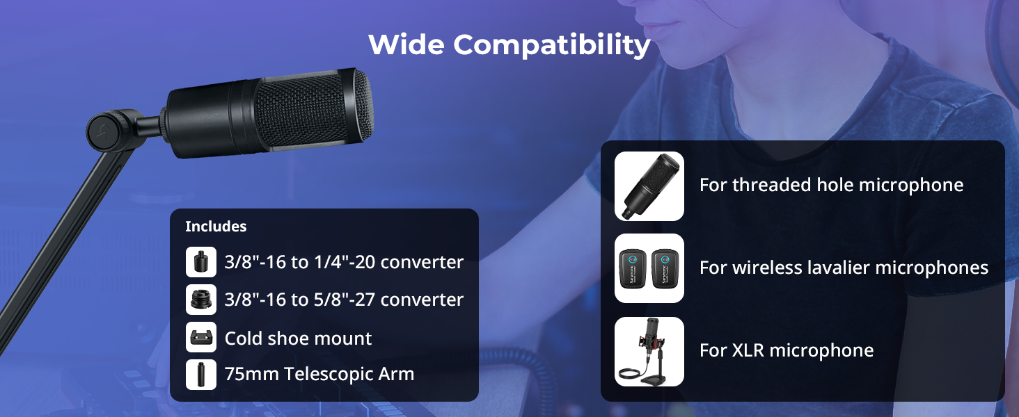 Smallrig Universal Microphone Boom Arm Desk Mount สําหรับโทรศัพท ์ หรือ ...