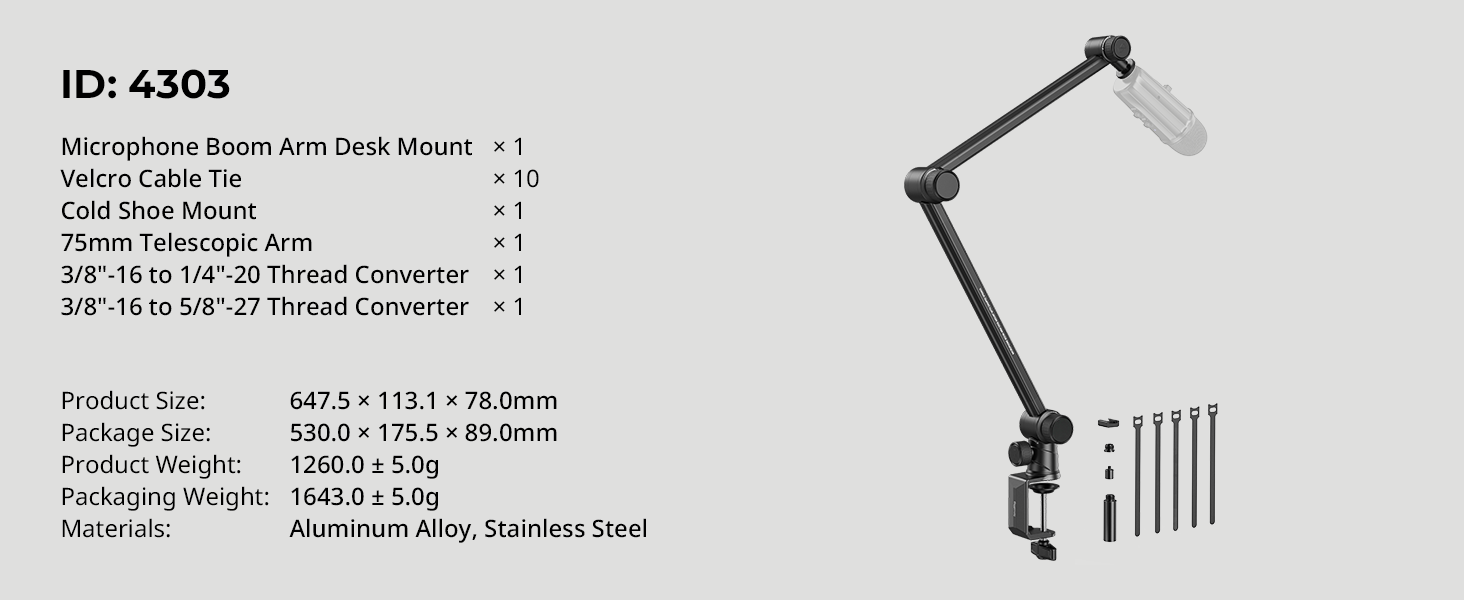 Smallrig Universal Microphone Boom Arm Desk Mount สําหรับโทรศัพท ์ หรือ ...