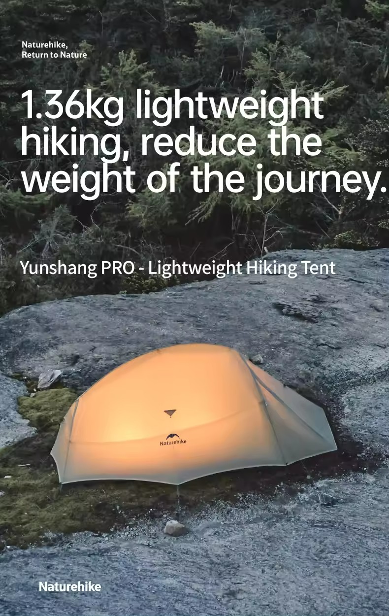 Naturehike Cloud up 1/2 Pro เต็นท์ Pro 20D ไนลอนกันน้ํา Ultralight Camping เต็นท์