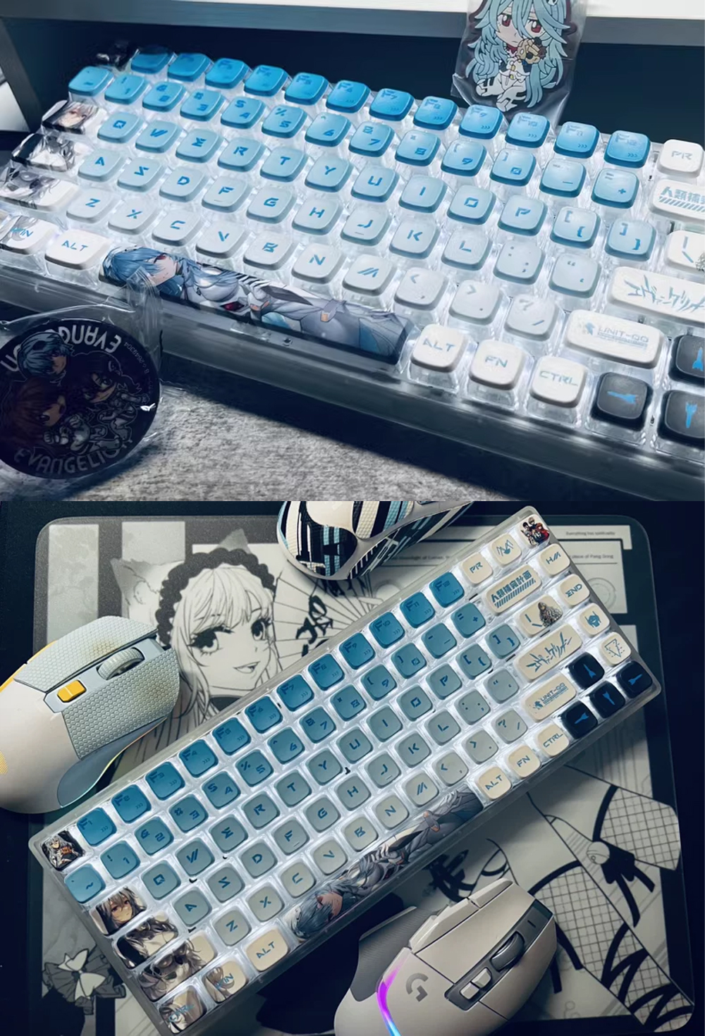 Gengar Pokemon Pudding Keycap โปรไฟล์ OEM PBT EVA Asuka Kuromi Frieren ...