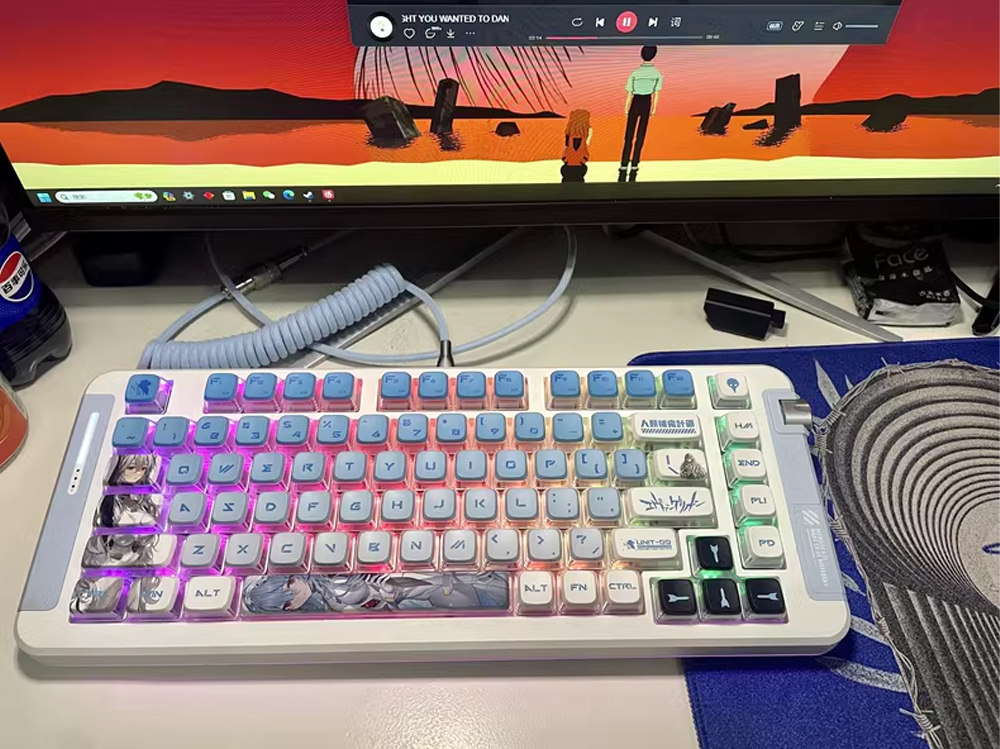 Gengar Pokemon Pudding Keycap โปรไฟล์ OEM PBT EVA Asuka Kuromi Frieren ...