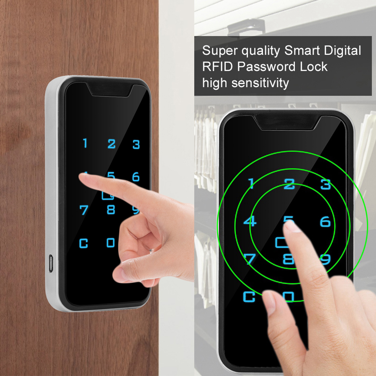 Smart Lock Key Card & Password กลอนดิจิตอล Digital Door Lock ล็อคตู้แบบ ...