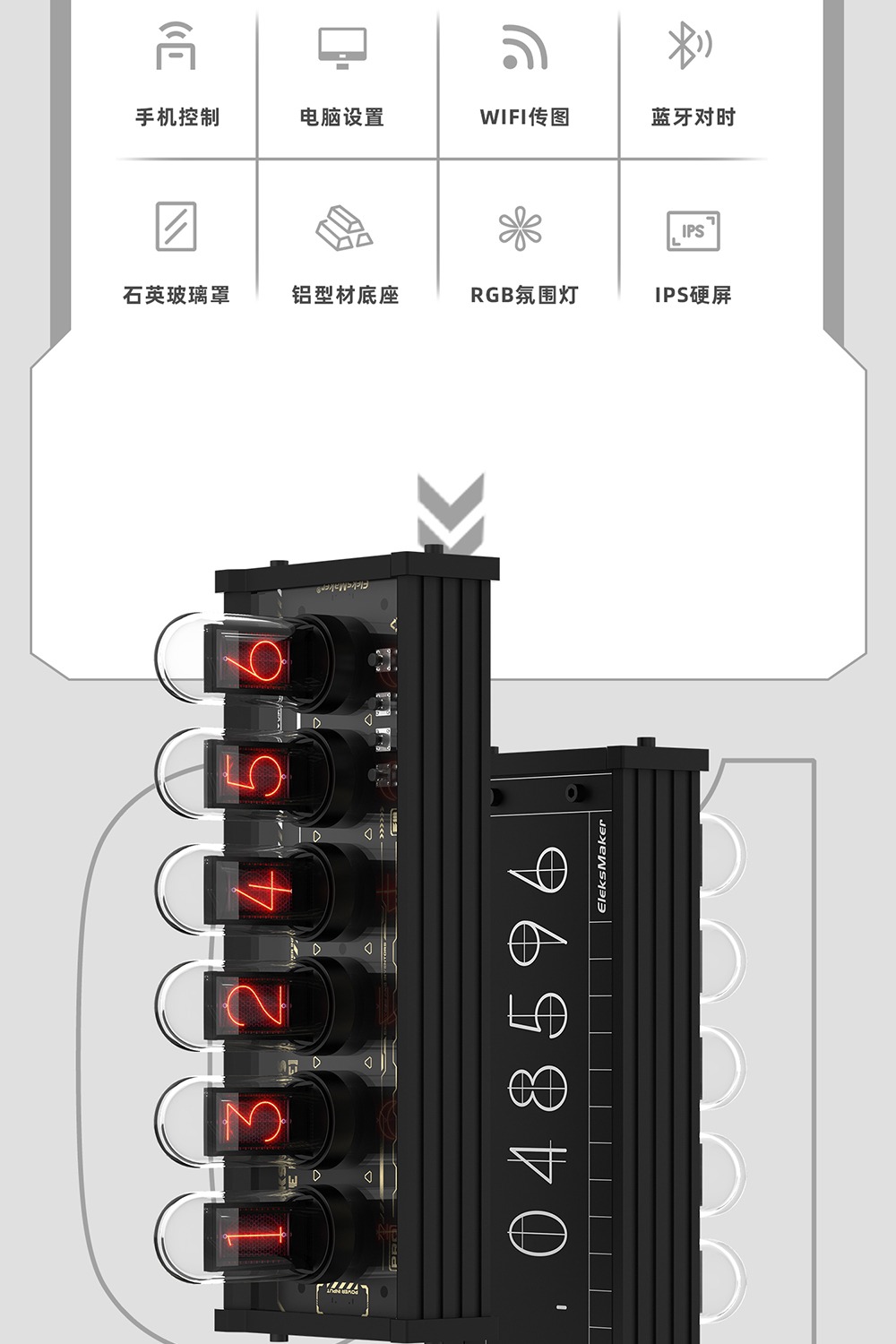 -LW- Em EleksMaker IPS นาฬิกาดิจิทัล RGB หน้าจอเรืองแสง IPS EM IPS ...