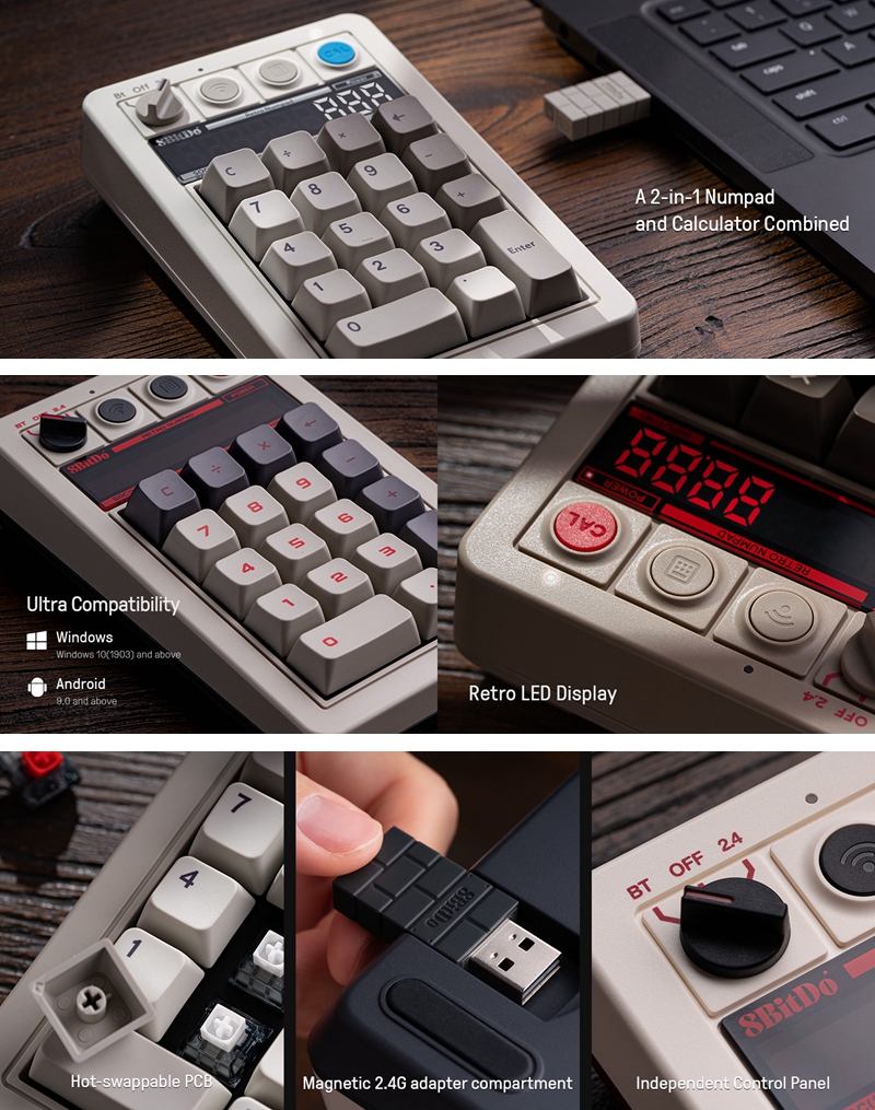 8bitdo Retro 18 Mechanical Numpad C64/M/N/Fami Edition ใช้งานร่วมกับ ...