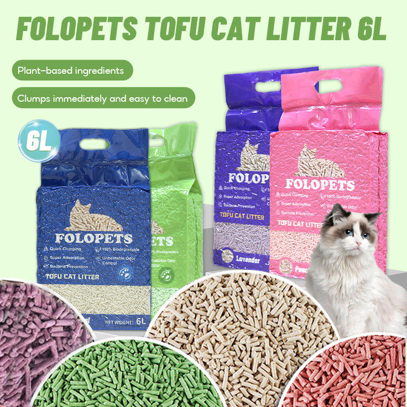 FOLOPETS 6L / 2.3kg แมวทรายเต้าหู้โรงงานอาหารเต้าหู้กากเต้าหู้ทรายแมว ...