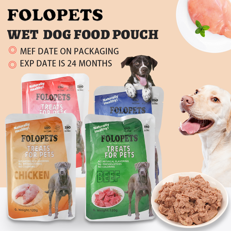 FOLOPETS อาหารสุนัขเปียก 120 กรัมถุงอินทรีย์สดอาหารสุนัขเปียกสำหรับ ...