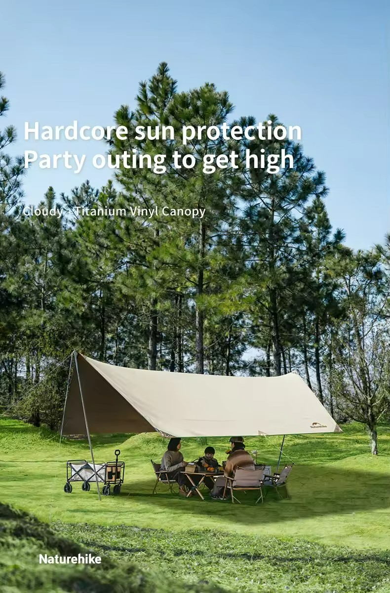 Naturehike Ti-vyl Oxford น้ําหนักเบา Sun Shade Camping เต็นท์ปิกนิก Canopy สําหรับเต็นท์ชายหาดกลางแจ้งสําหรับ Camping Canopy