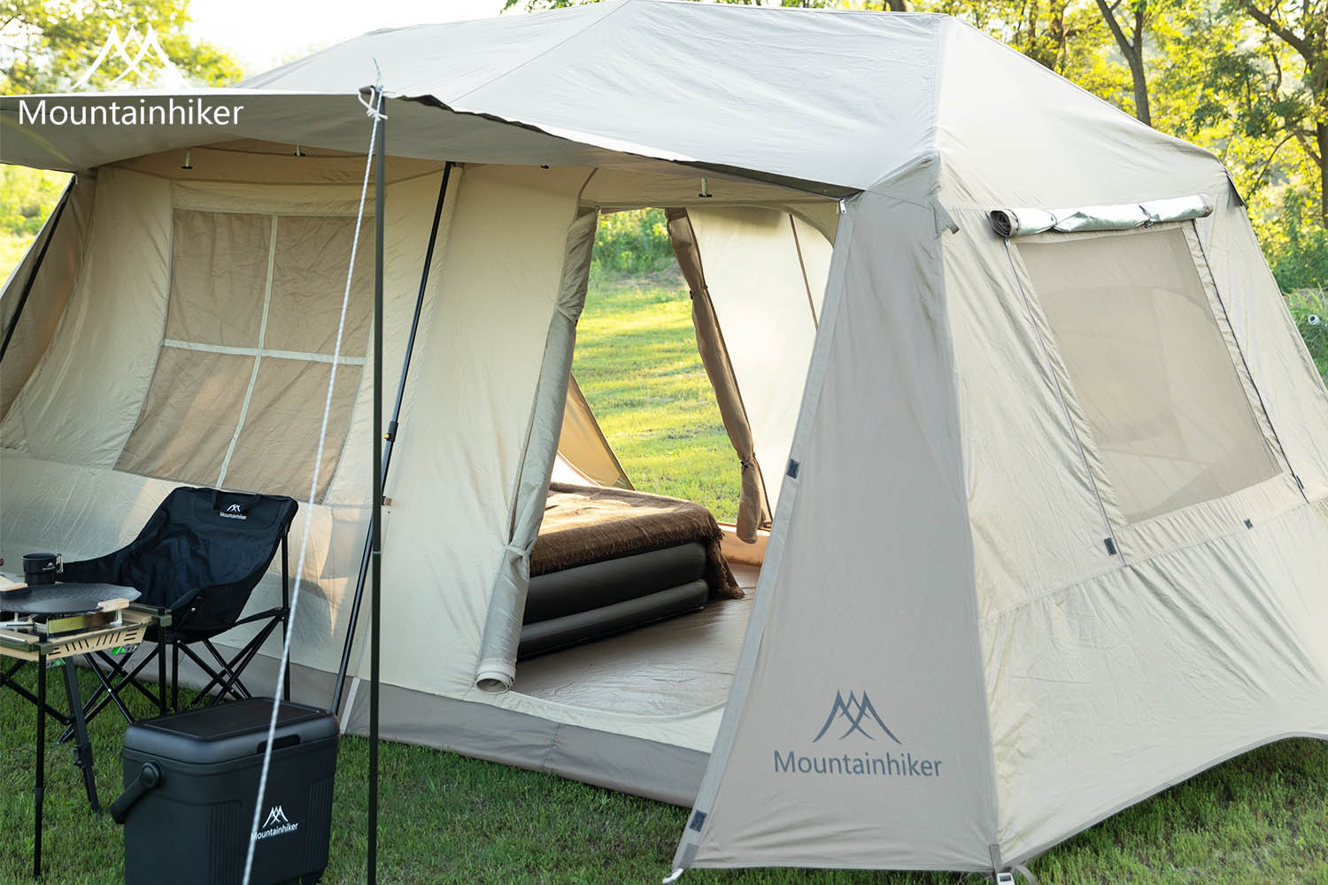 Mountainhiker   Village13 เต็นท์บ้านออโต้ 2ห้องนอน 1ห้องนั่งเล่น กางอัตโนมัติ กันน้ำกันแดด พร้อมส่ง⚡️