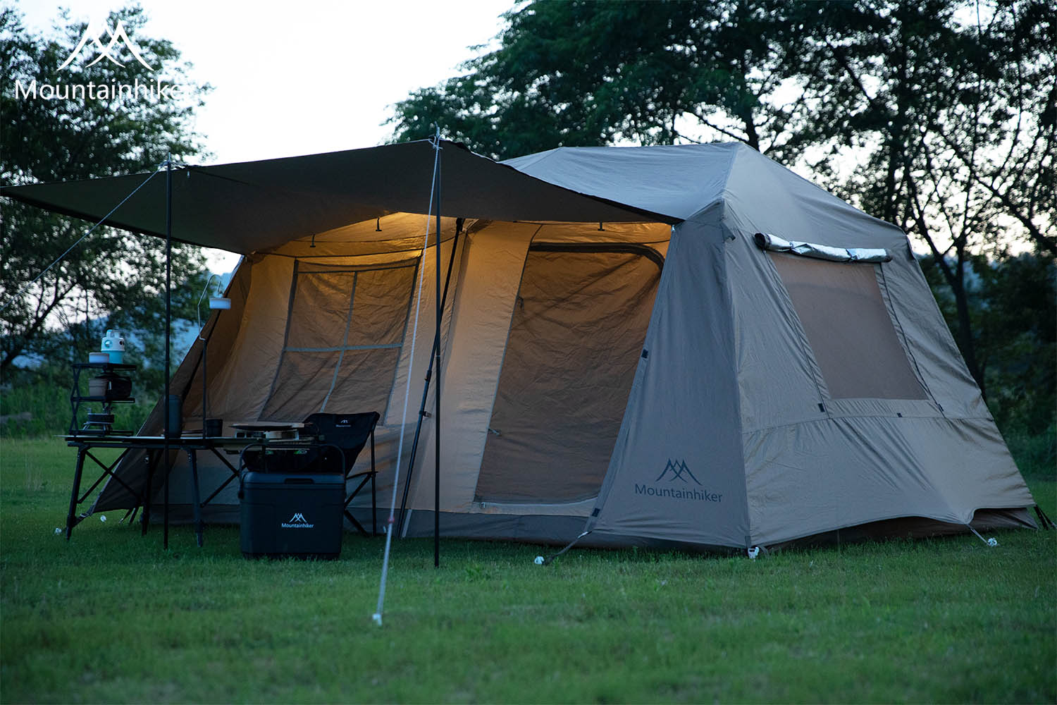 Mountainhiker   Village13 เต็นท์บ้านออโต้ 2ห้องนอน 1ห้องนั่งเล่น กางอัตโนมัติ กันน้ำกันแดด พร้อมส่ง⚡️