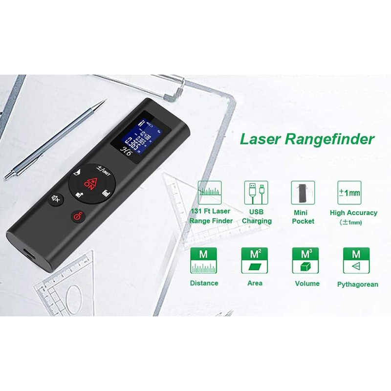 Kiprun Rangefinder, 40M Smart Digital level Laser Distance Meter Range ...