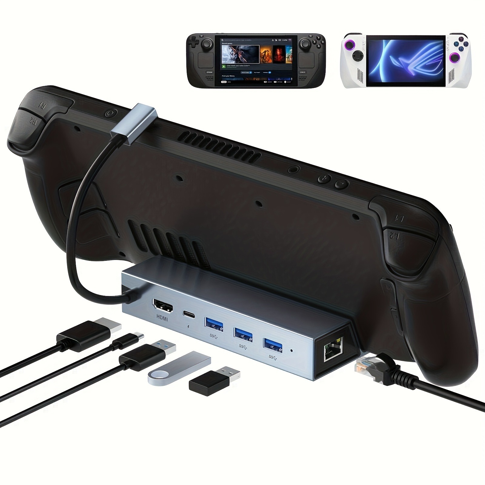 แท่นชาร์จ USB C เป็น HDMI 4K 60HZ USB RJ45 PD 100W สําหรับแล็ปท็อป ...