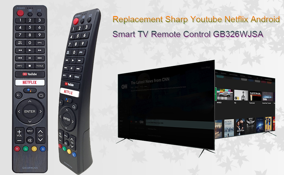 รีโมทคอนโทรลทดแทนสําหรับ Sharp Youtube Netflix LED/Android สมาร์ททีวี ...