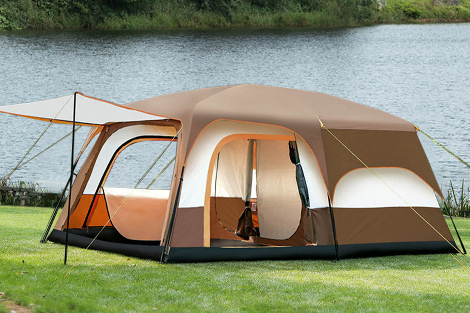 Mountainhiker เต็นท์ครอบครัว Mountpeak เต็นท์ขนาดใหญ่ สนามแคมป์ปิ้ง 2ห้องนอน2โถง จุได้ 10-12 คน