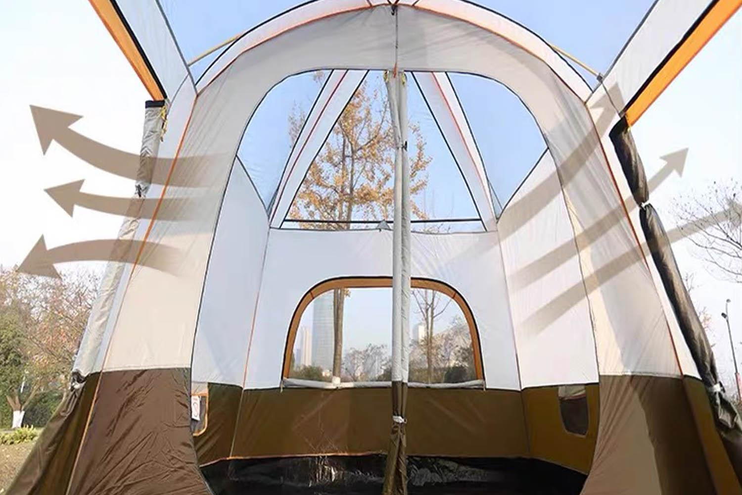 Mountainhiker เต็นท์ครอบครัว Mountpeak เต็นท์ขนาดใหญ่ สนามแคมป์ปิ้ง 2ห้องนอน2โถง จุได้ 10-12 คน