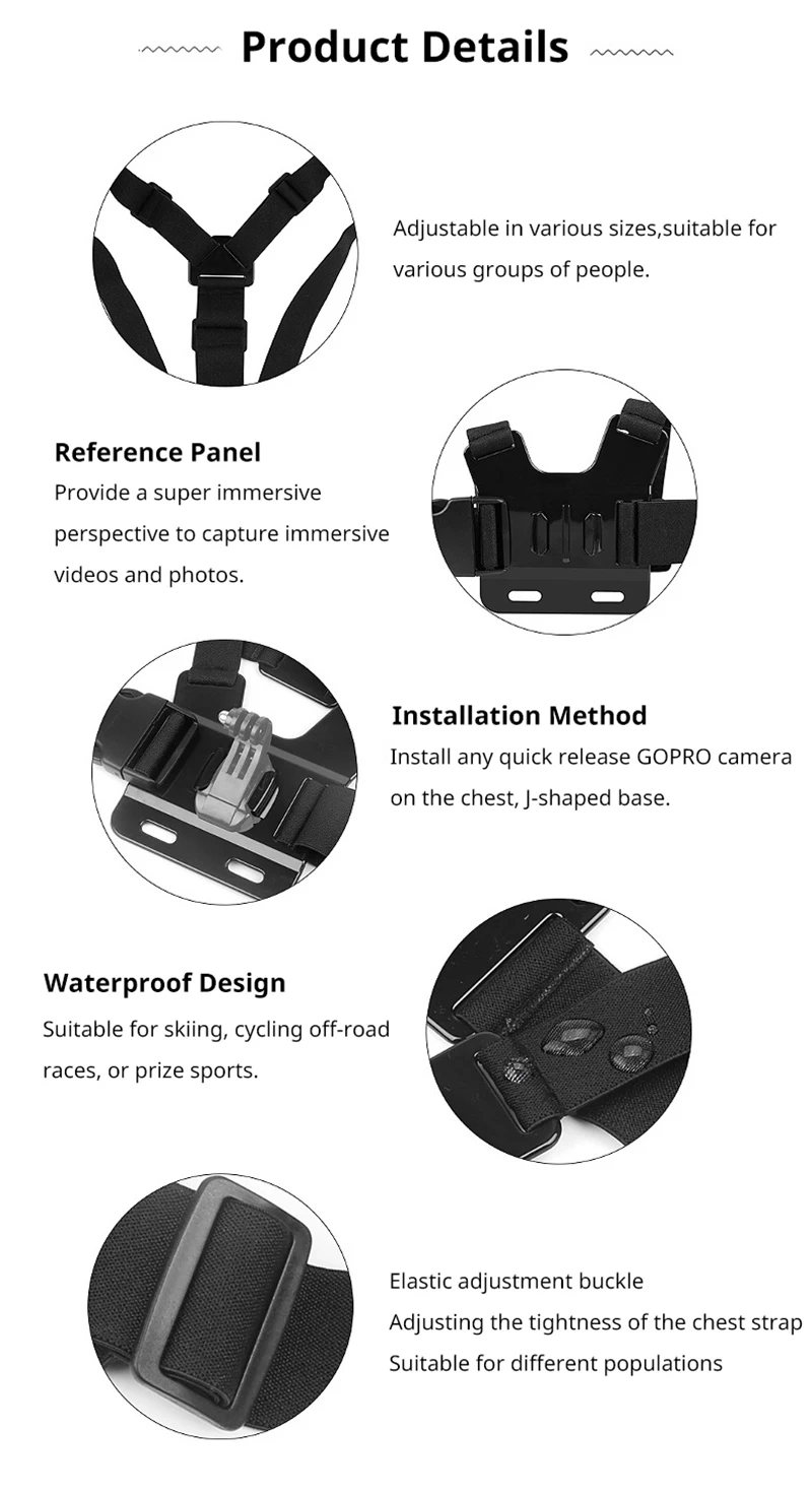 สายรัดหน้าอก Mount Belt สําหรับ Gopro Hero 9 8 7 6 5 4 Insta360 R X2 ...