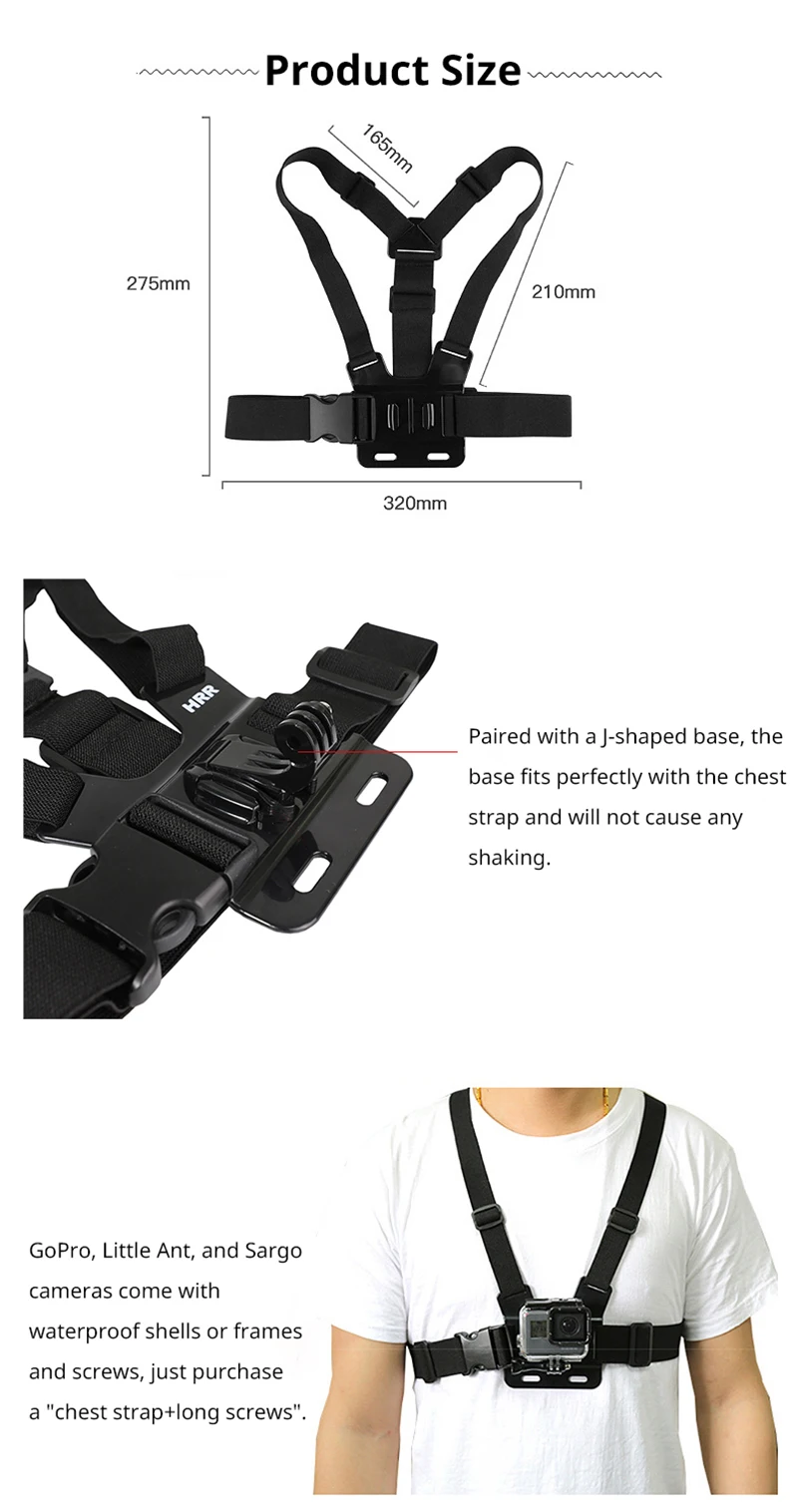 สายรัดหน้าอก Mount Belt สําหรับ Gopro Hero 9 8 7 6 5 4 Insta360 R X2 ...