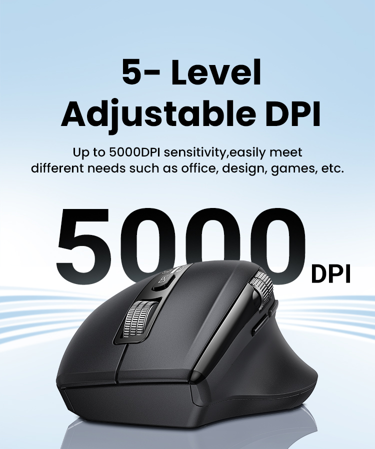 Ugreen Hyper-Fast Scroll เมาส์ไร้สายบลูทูธ 5.4 2.4G Ergonomic 5000DPI ...