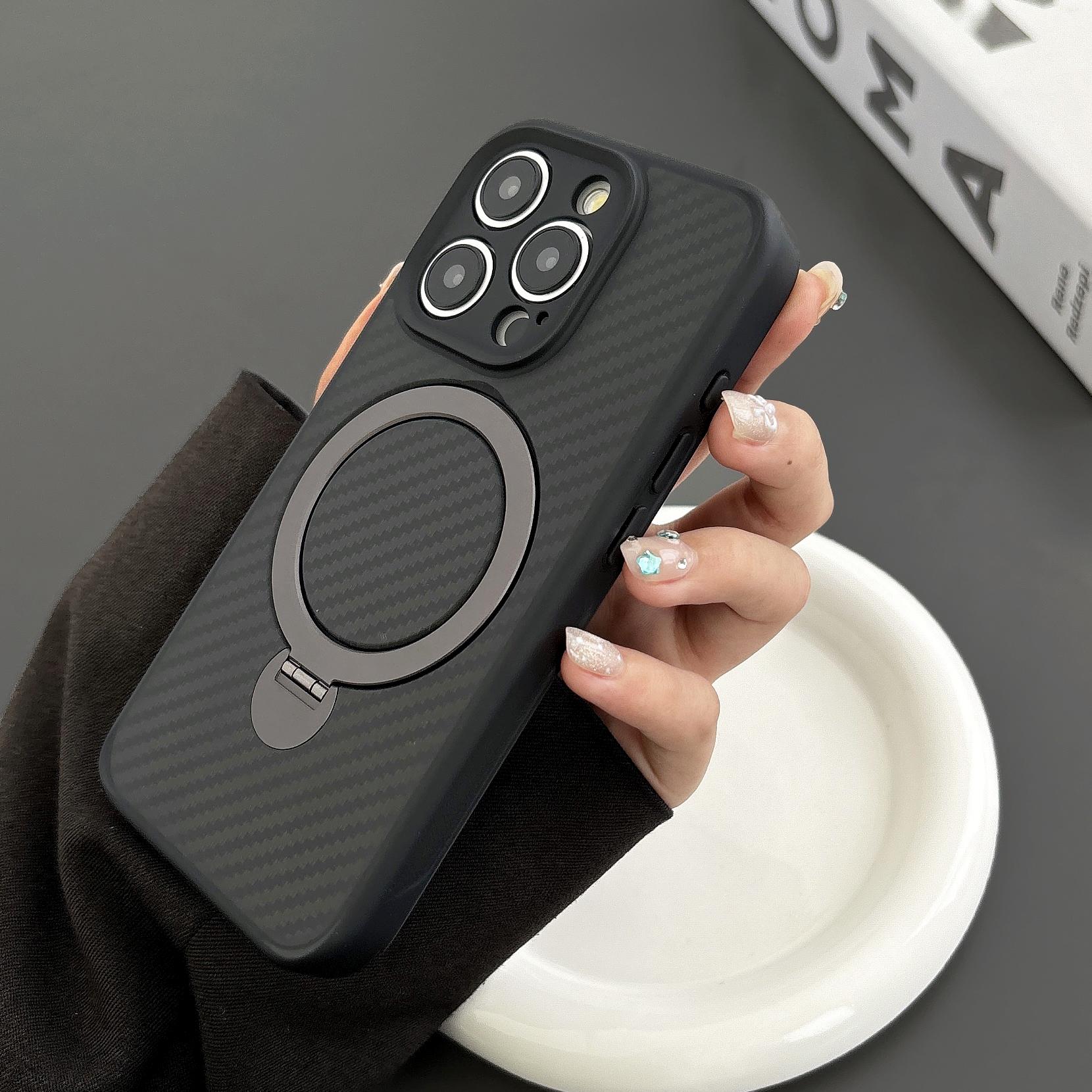 ใหม่ Carbon fibre protective Magnetic 360 ° Holder เคสโทรศัพท์สําห
